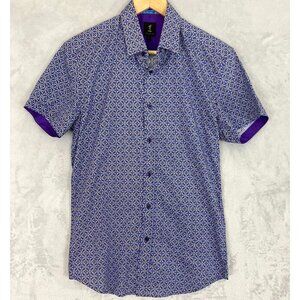 1 Like No Other Mens Button Up Shirt Size Small Purple Short Sleeve Lightweight